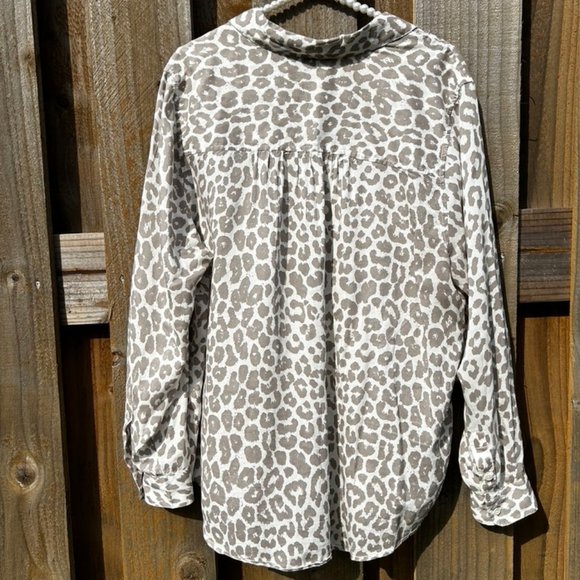 💐🌷Lucky Brand Animal Print Long Sleeve Shirt XL - Picture 2 of 7